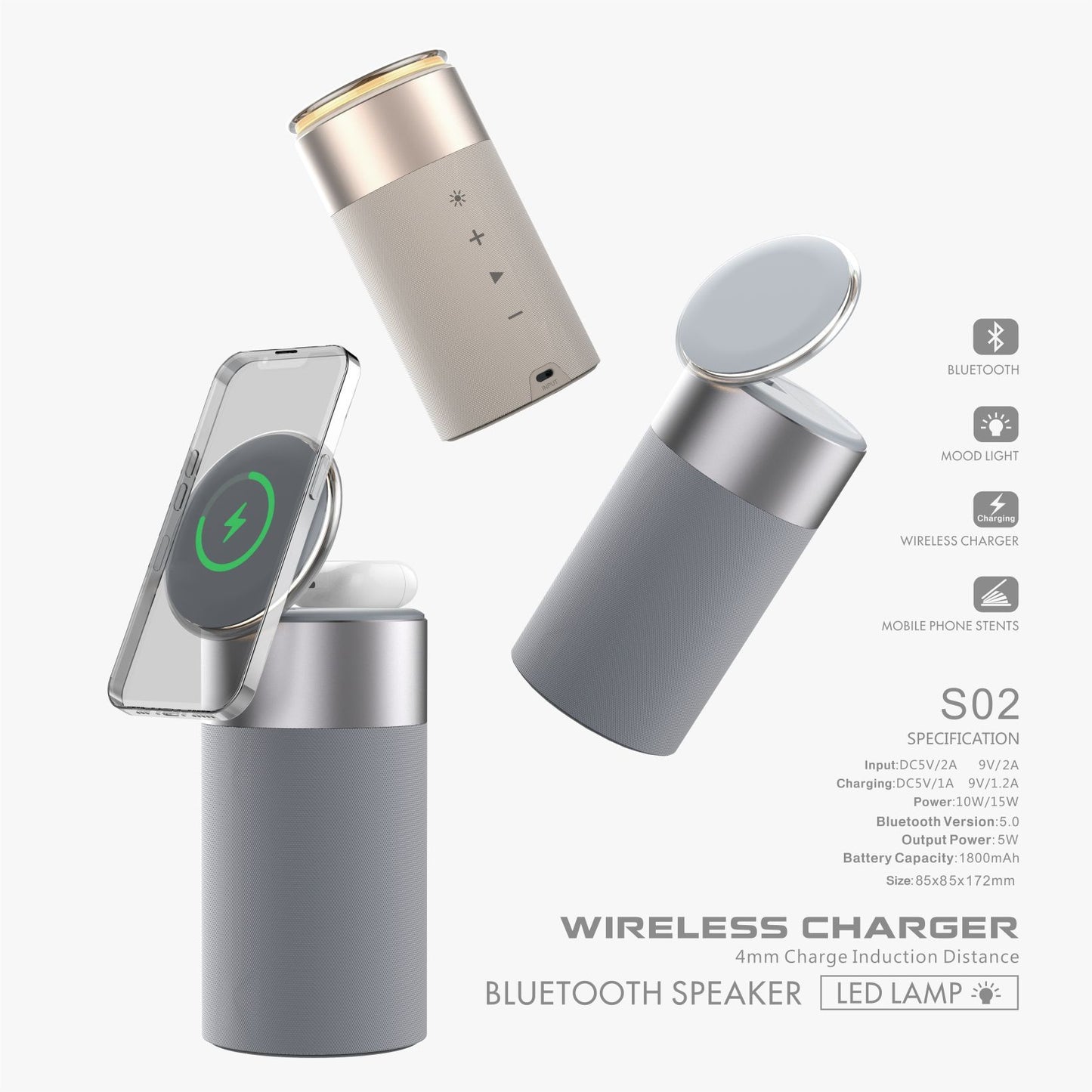 3-in-1 Wireless Charger Speaker